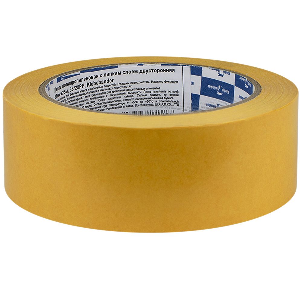 Лента клейкая двусторонняя полипропиленовая 38 мм х 25 м Klebebander