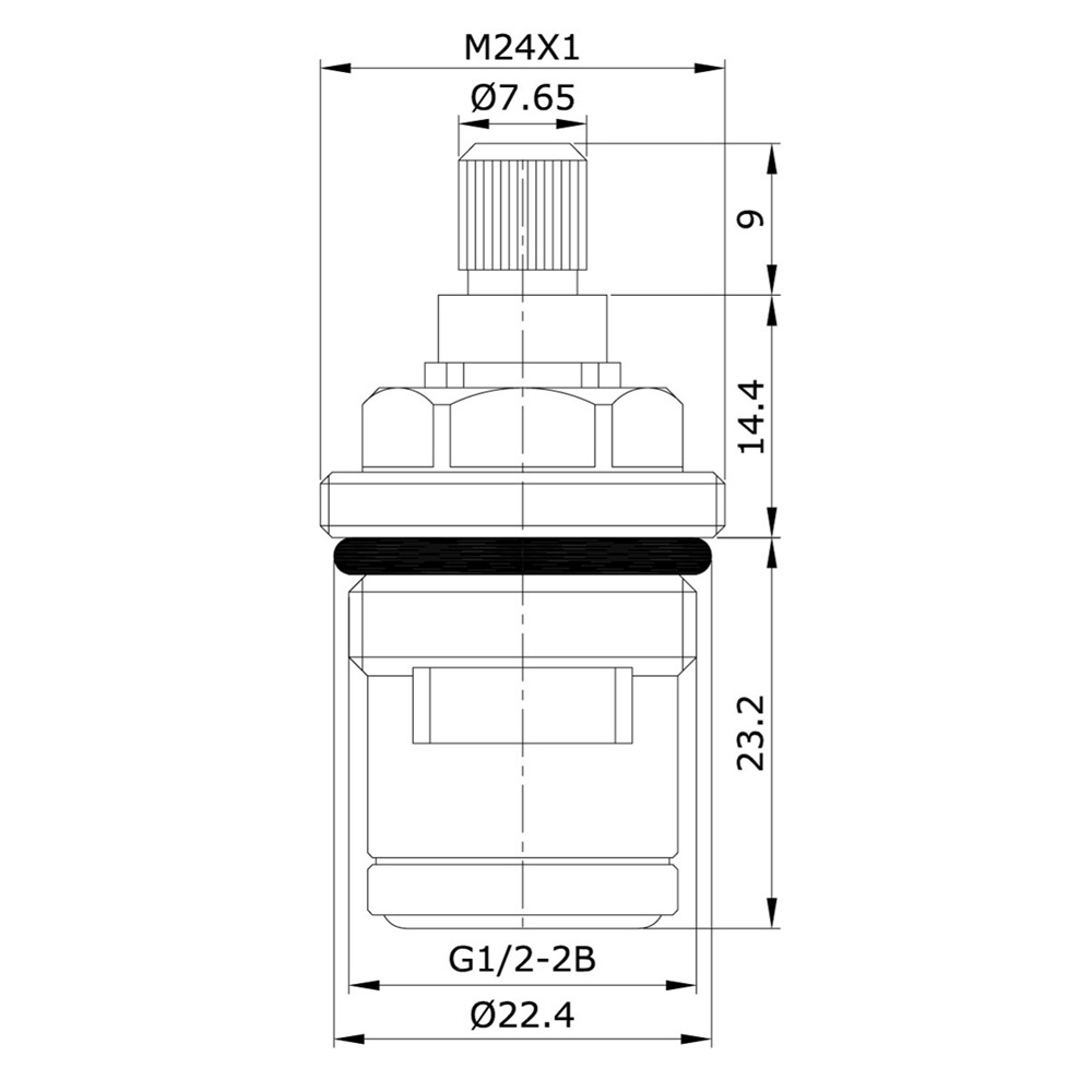 Кран-букса керамическая 180° 20 зубцов G 1/2" M24 h46 мм Iddis 998CR461SM