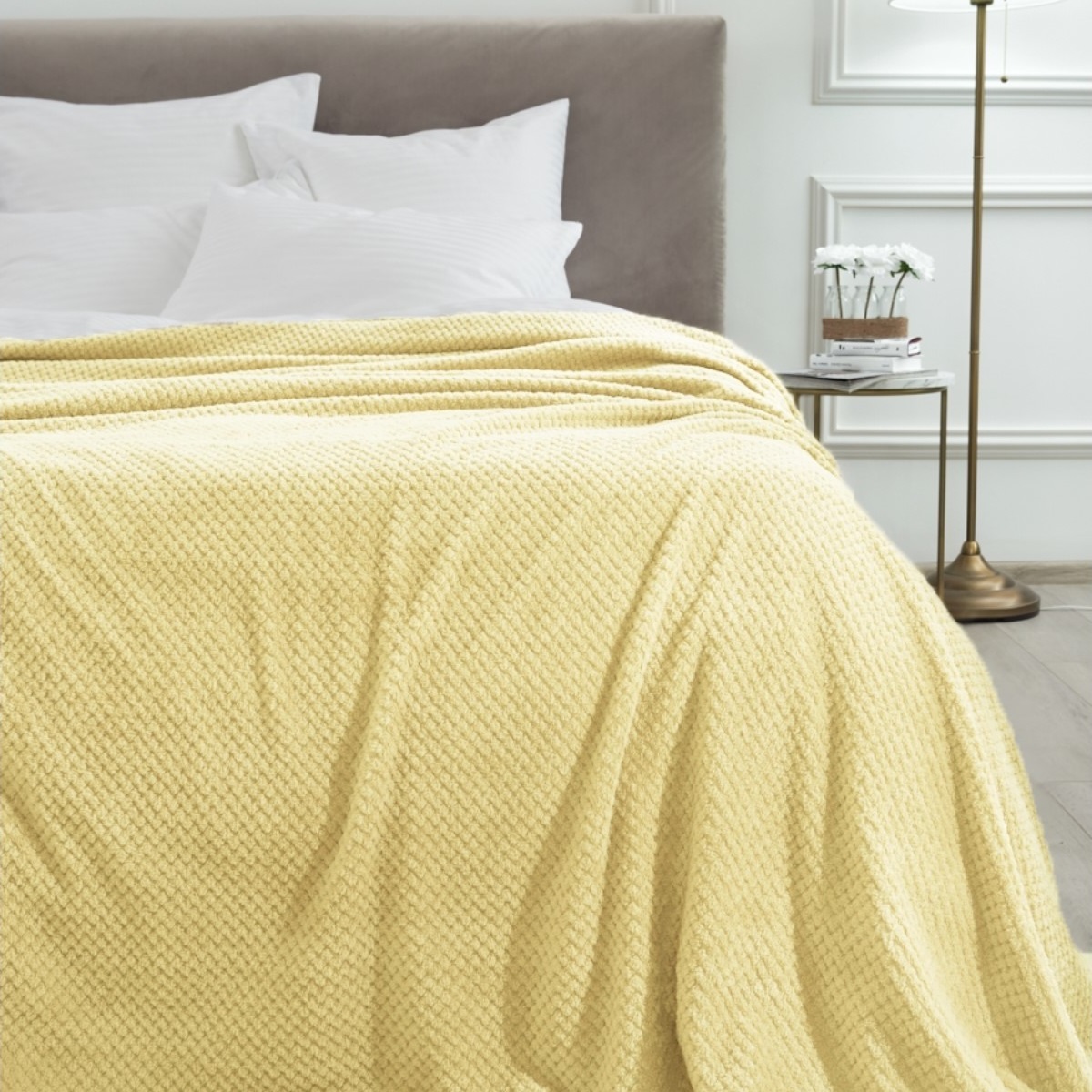 Плед велсофт Витэлия Пиноли 150х200 см лимонный