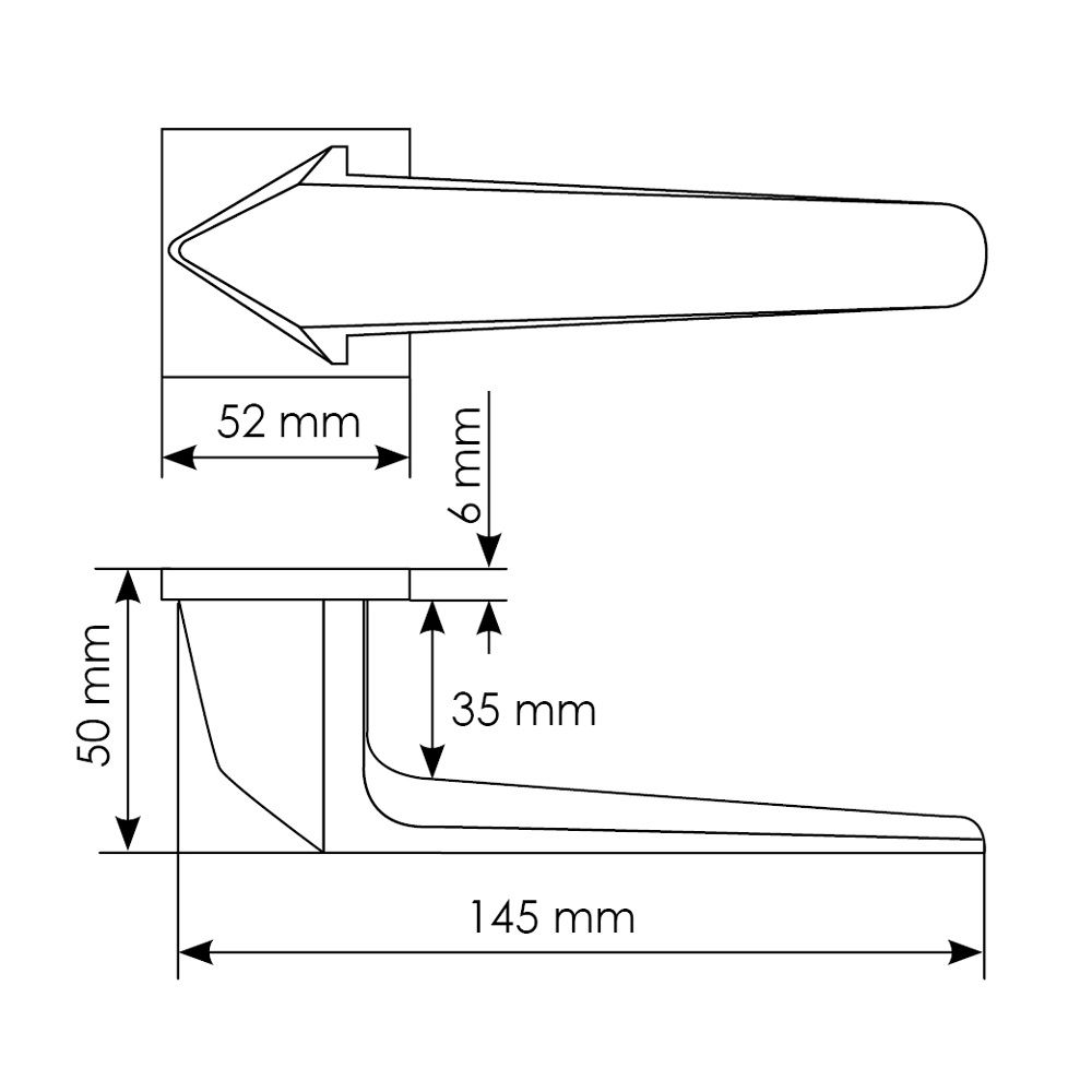 Ручка дверная Morelli Souk MH-55-S6 BL черная квадратная розетка