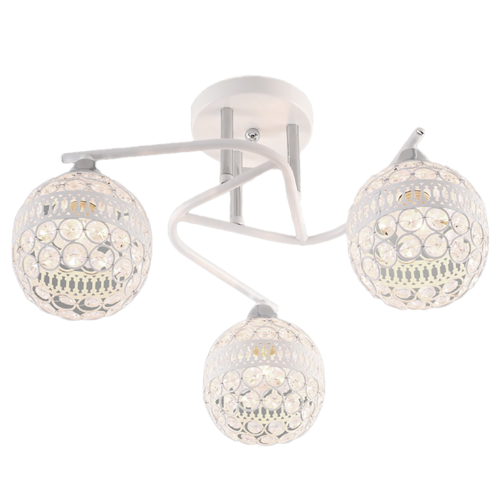 Люстра потолочная XA1585/3 WH+CR белый/хром 3х60Вт E27 d470 h270 crst, HN23