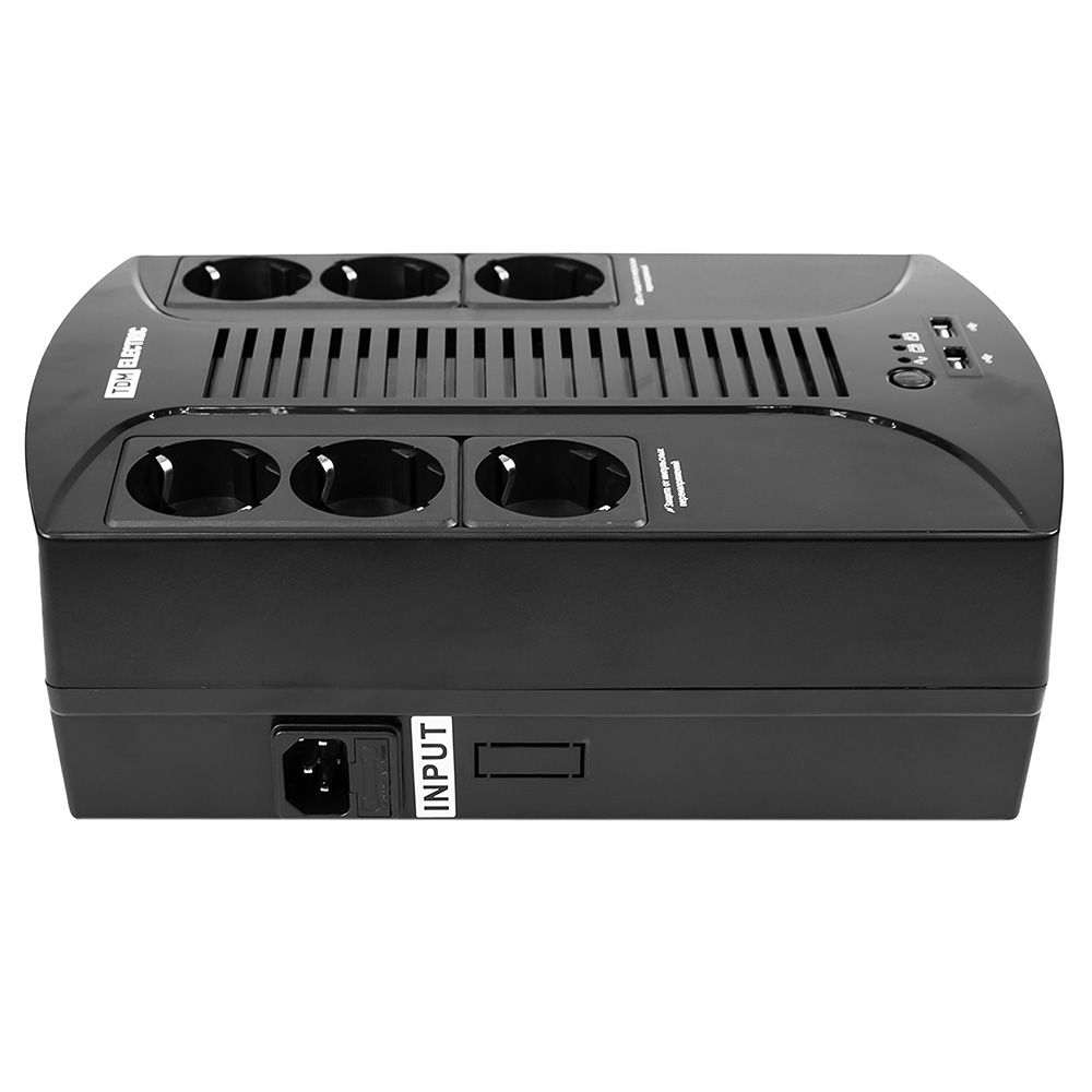 Источник бесперебойного питания ИБП 650 ВА 6 розеток +2USB TDM