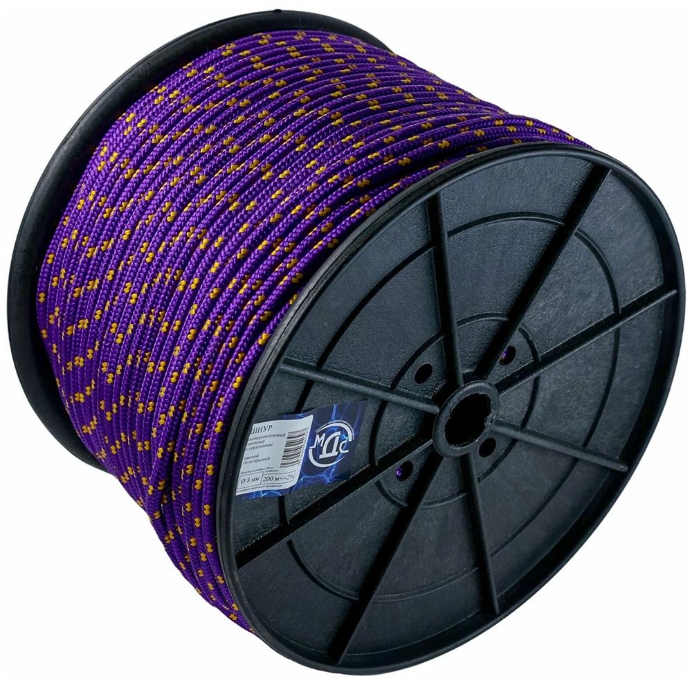 Шнур полипропиленовый плетеный 16-прядный с сердечником 8 мм