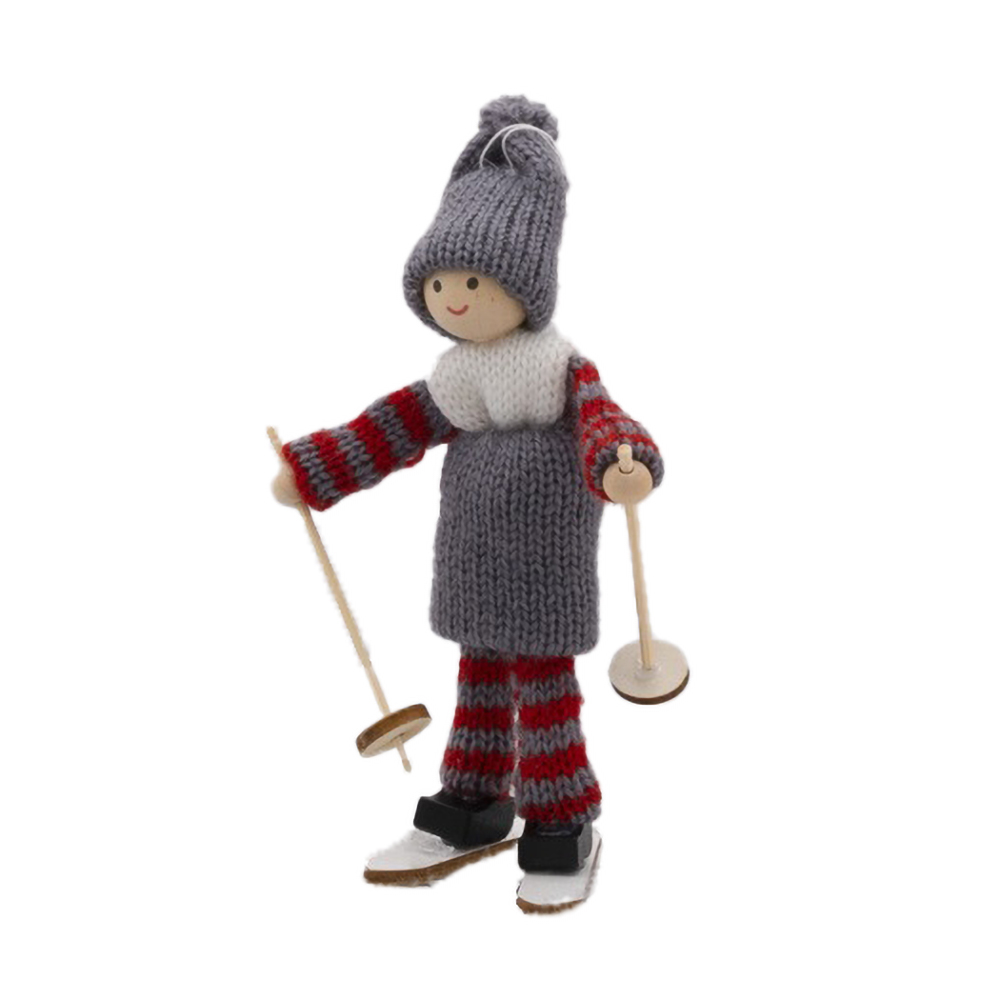 Игрушка елочная Моя Елочка Tiny deco Девочка на лыжах 12х8х6 см 2024-3096