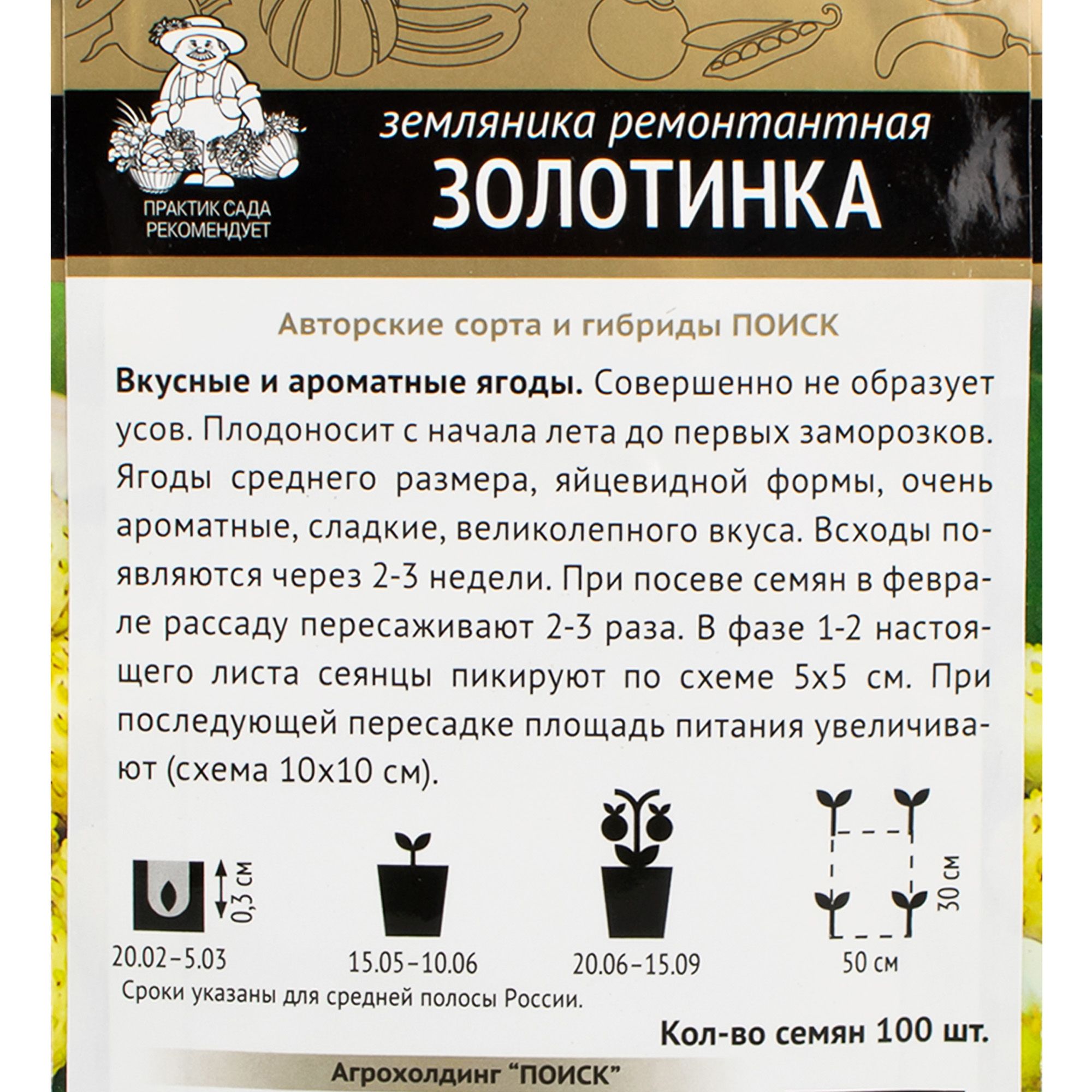 Земляника ремонтантная Золотинка (А) ц/п