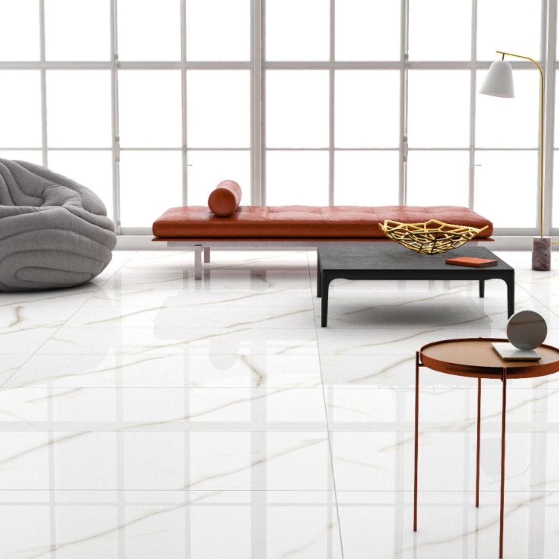 Керамогранит Maimoon Ceramica Glossy Roman Satvario 600x1200 мм белый полированный 1,44 м2