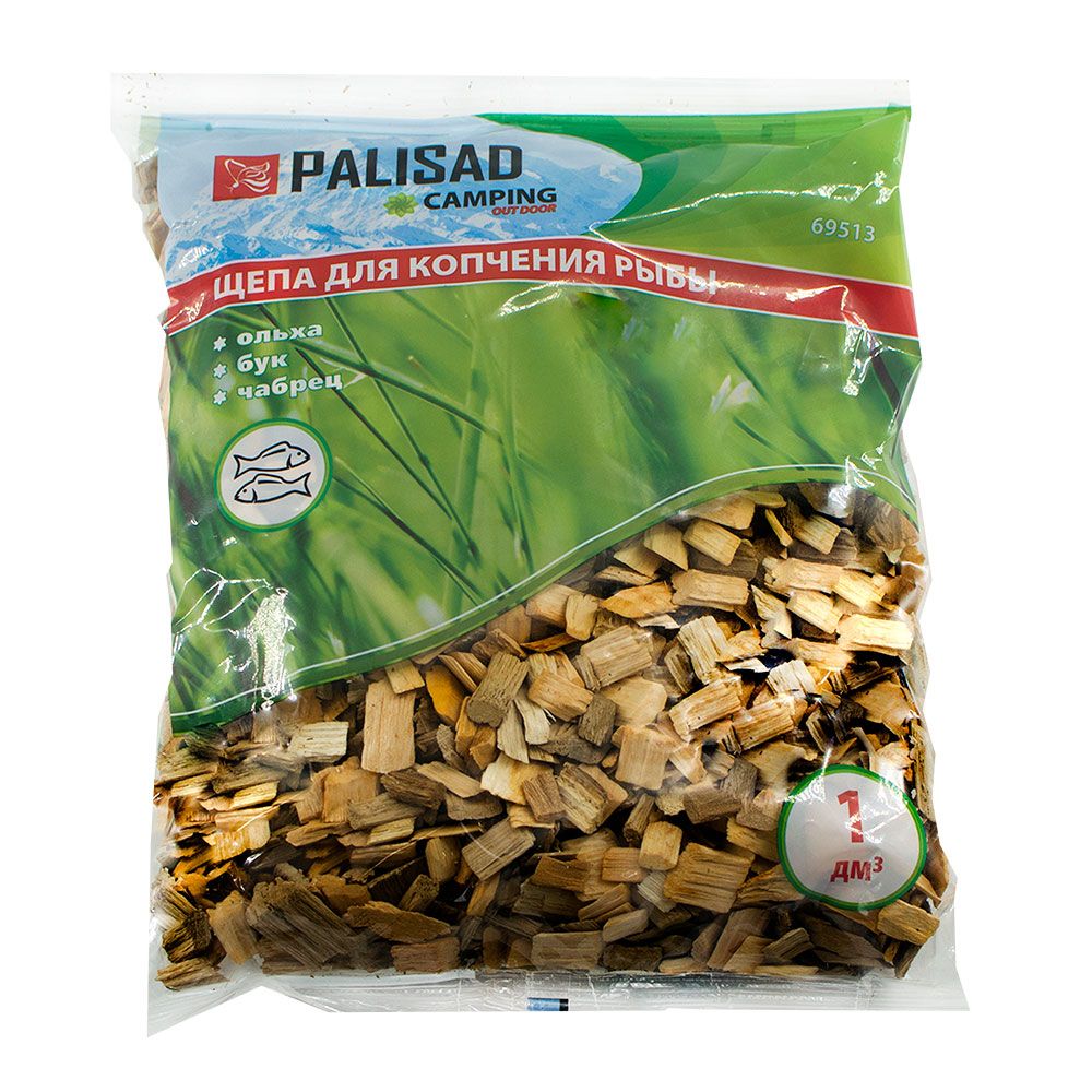 Щепа для копчения рыбы (Ольха, Бук, Чабрец) 1 л Palisad Camping