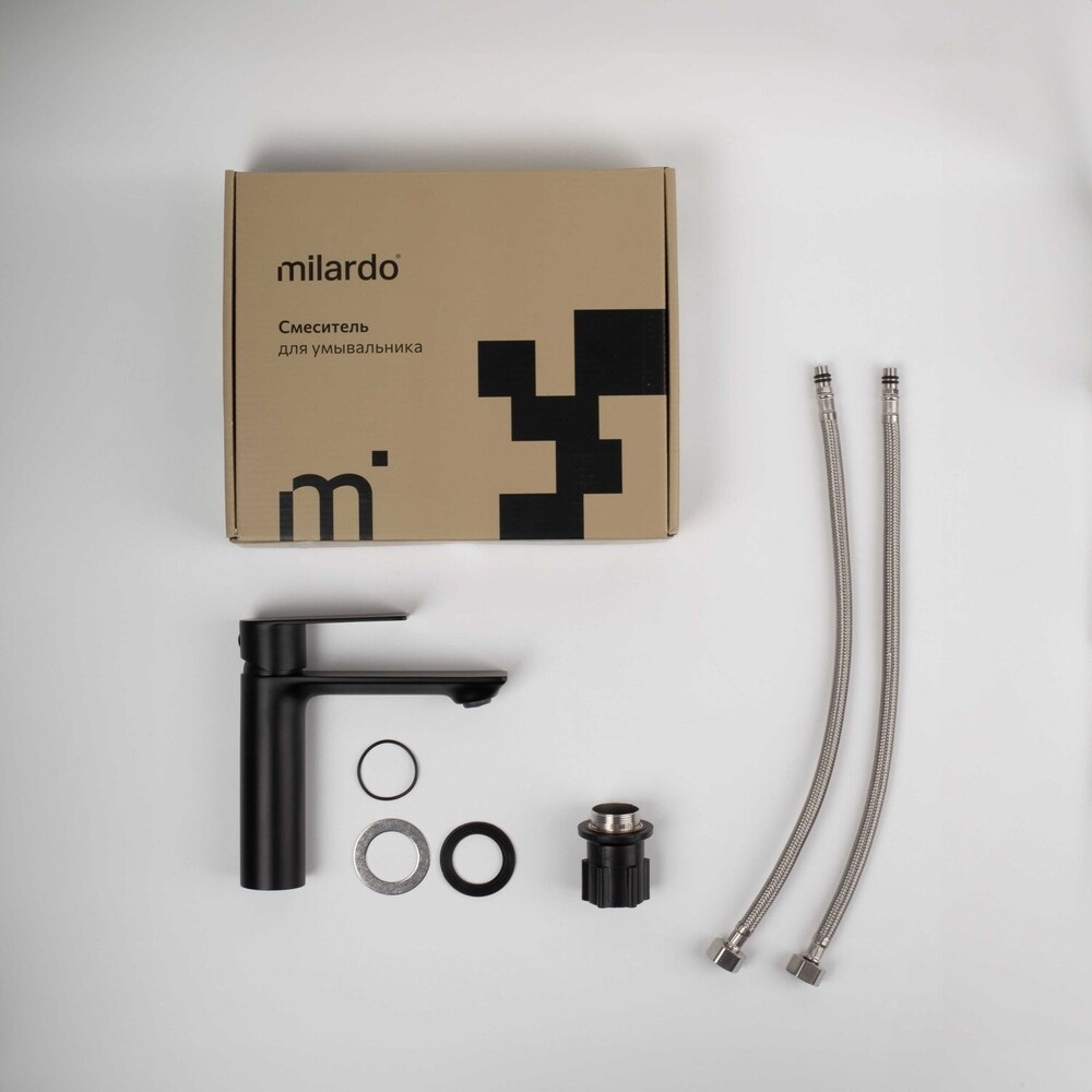 Смеситель для раковины Milardo Maze MAZBL00M01 однорычажный черный матовый