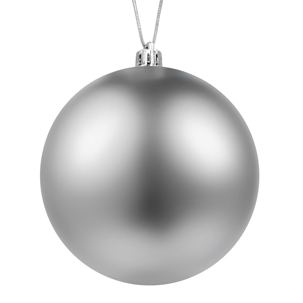 Шары новогодние Глянец 6см 24шт серебряные