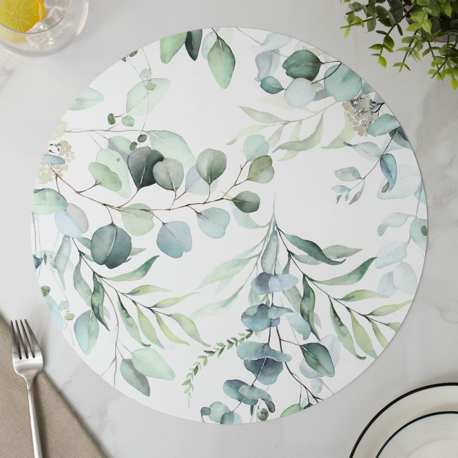 Салфетка сервировочная Веточки d36 см разноцветная