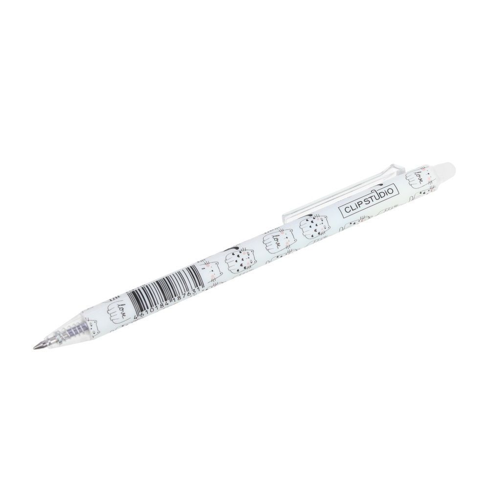 Ручка гелевая автомат синяя ClipStudio Пиши-стирай линия письма 0,6 мм 614-110