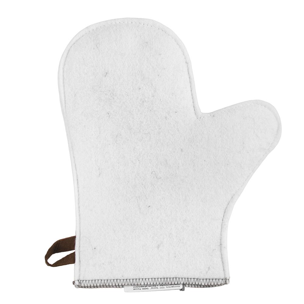 Рукавица для бани Важная персона войлок белый