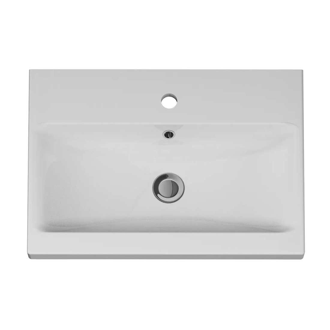 Раковина мебельная керамическая 60 см встроенная, цвет: белый, глянец M90WCC0602WG GEM