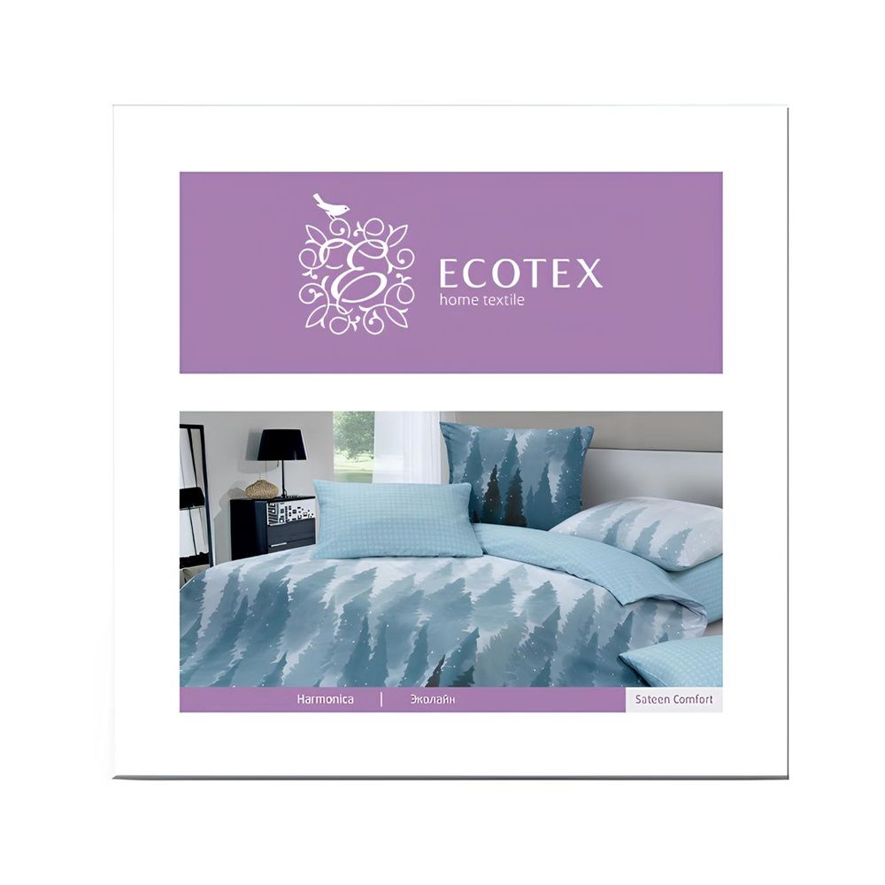 Белье постельное евро сатин Гармоника КГЕ Эколайн (50х70-2 70х70-2)