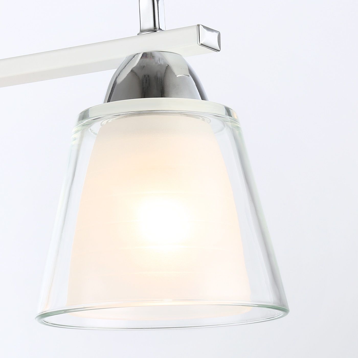 Люстра потолочная TR303229/2 WH/CH/CL/FR  2х60Вт Е27 34х12х25 см белый/хром/прозрачный/белый матовый