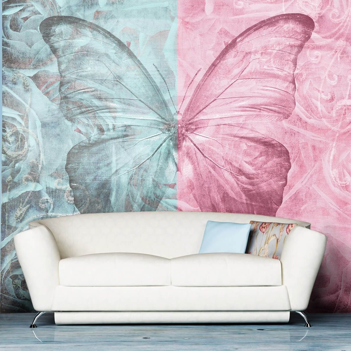 Фотообои бумажные Moda Interio Бабочка и розы 3-951 270х270 см