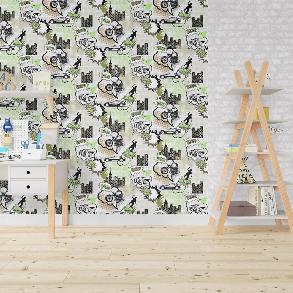 Обои Саратовские Хобби С6 Д923 гр 4 04 зеленые персонаж 0,53х10,05 м