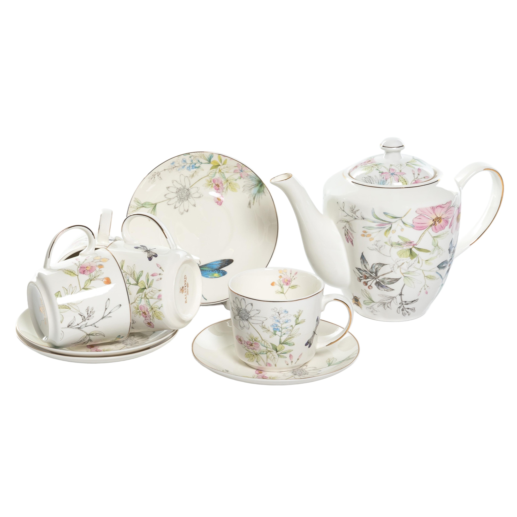 Набор чайный Balsford Кларисса на 4 персоны 9 предметов 240 мл фарфор