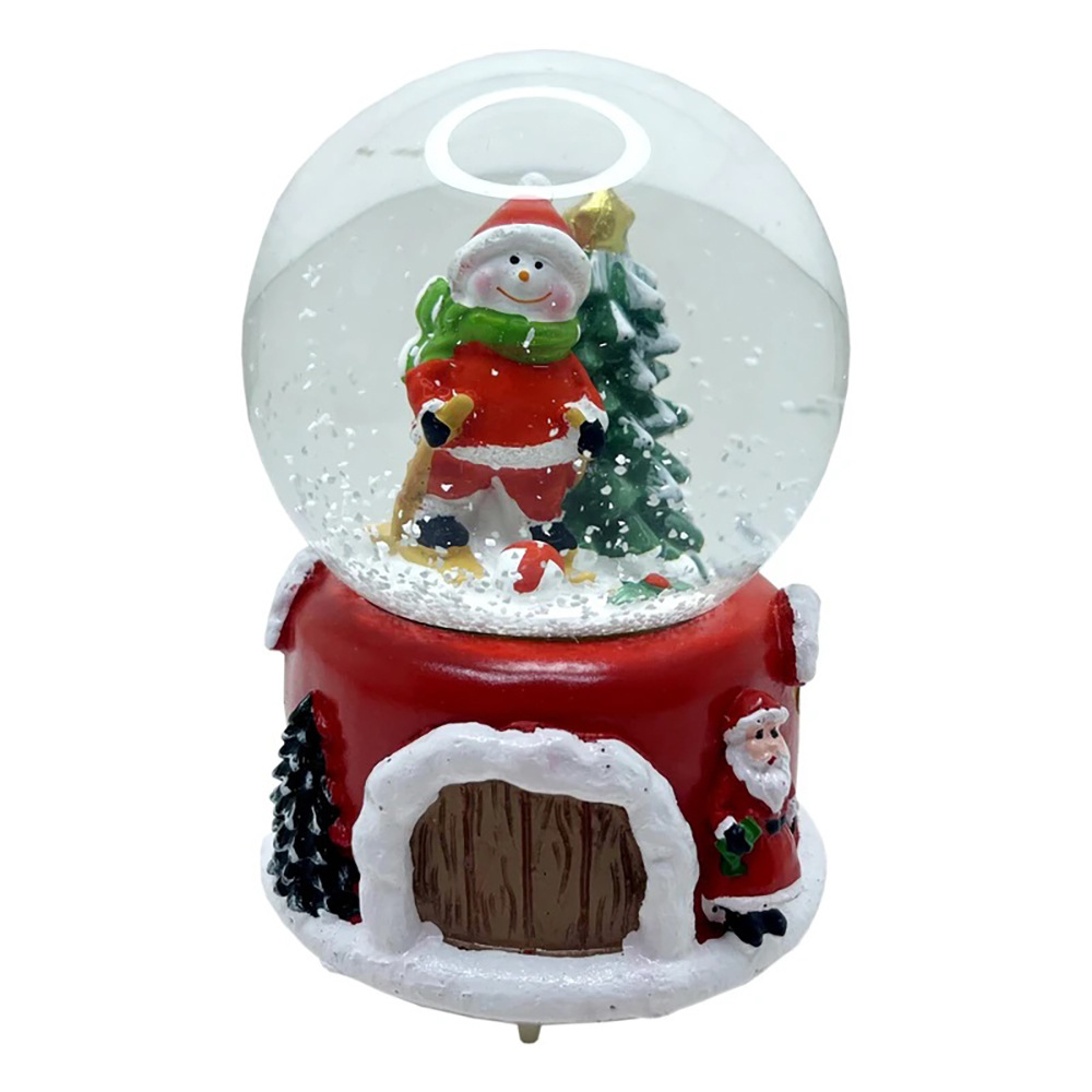 Шар снежный LED 14х10 см музыкальный микс 2024-8175