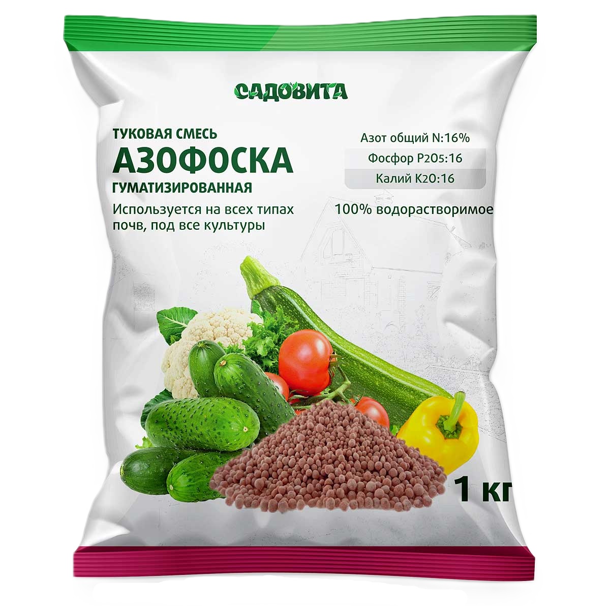 Удобрение универсальное минеральное Садовита Азофоска 1 кг