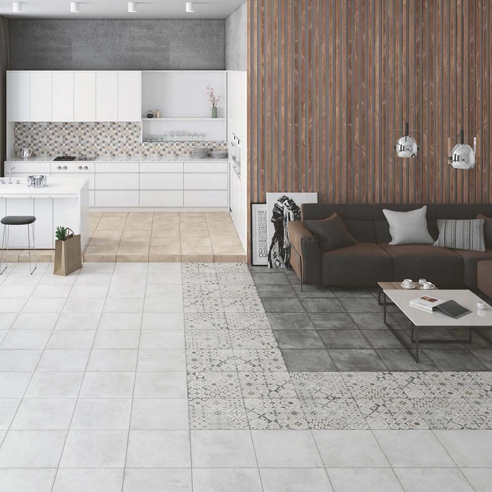 Керамогранит Lasselsberger Цемент Стайл Орнамент 7246-0005 45x45 cм серый 1,62 м2