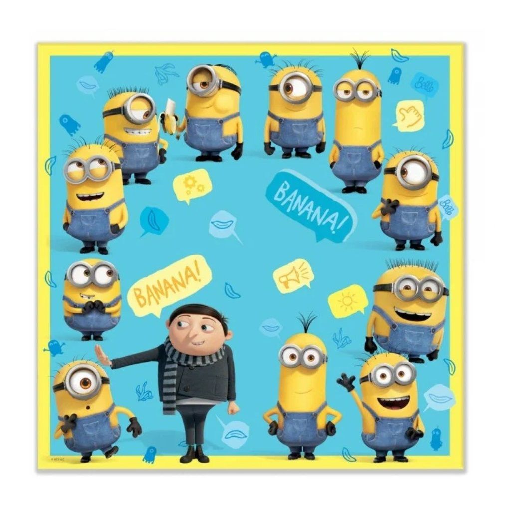 Салфетки бумажные трехслойные-1 Minions 2 33x33 см 20 шт 3D дизайн