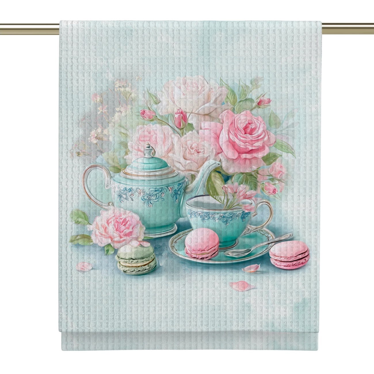 Полотенце кухонное вафельное Vse Doma 45х60 см рис.60360-1 Чаепитие