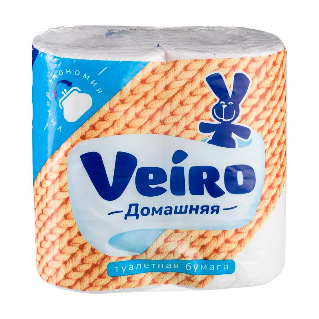 Туалетная бумага Veiro Домашняя 2-слойная белая 4 рулона