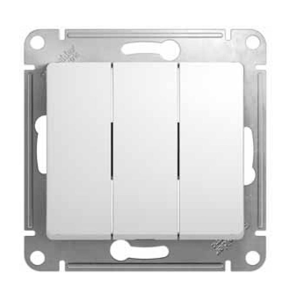 Механизм выключателя 3-кл. СП Glossa 10А IP20 10AX перламутр