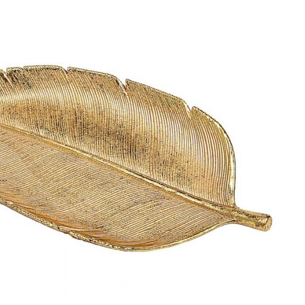 Блюдо Пальмовый лист золотой Д280 Ш132 В25 см