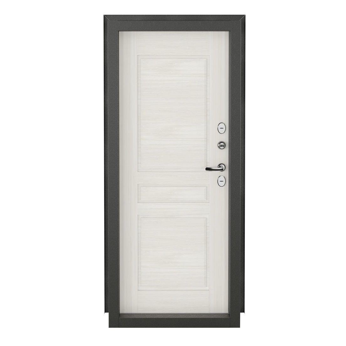 Дверь металл Норд 439 Рационалист графит Шале снежный 980х2050 мм L
