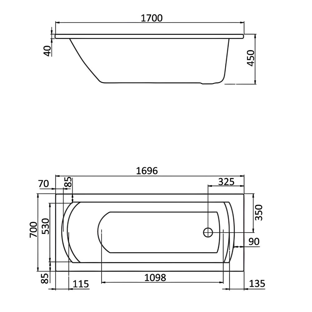 Ванна акриловая Santex Монако 170х70 см