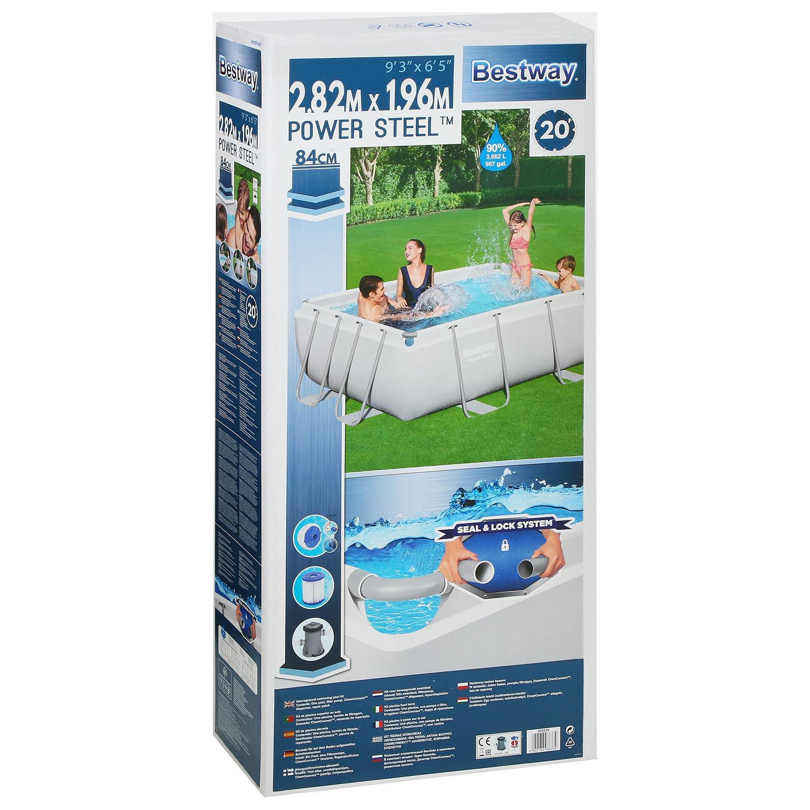 Бассейн каркасный 282х196х84 см 3662 л Bestway Power Steel (ф/насос) 58510