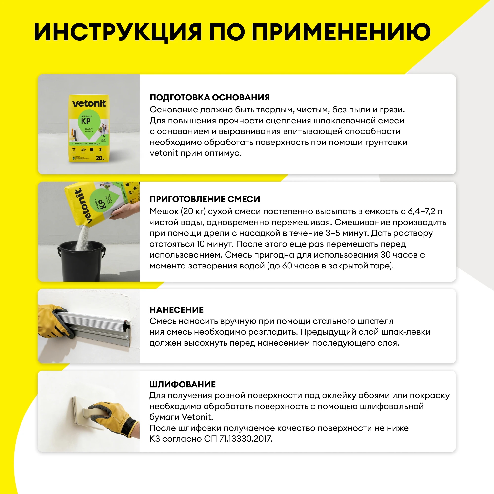 Шпатлевка финишная универсальная Vetonit КR 20 кг