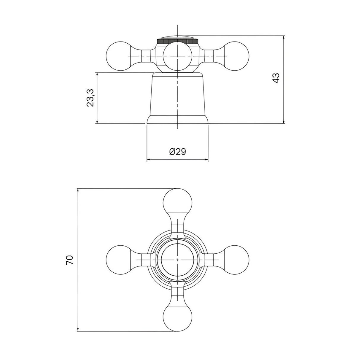 Маховик для смесителя 8x24 крест, хром 2 шт Iddis 991KR241SM
