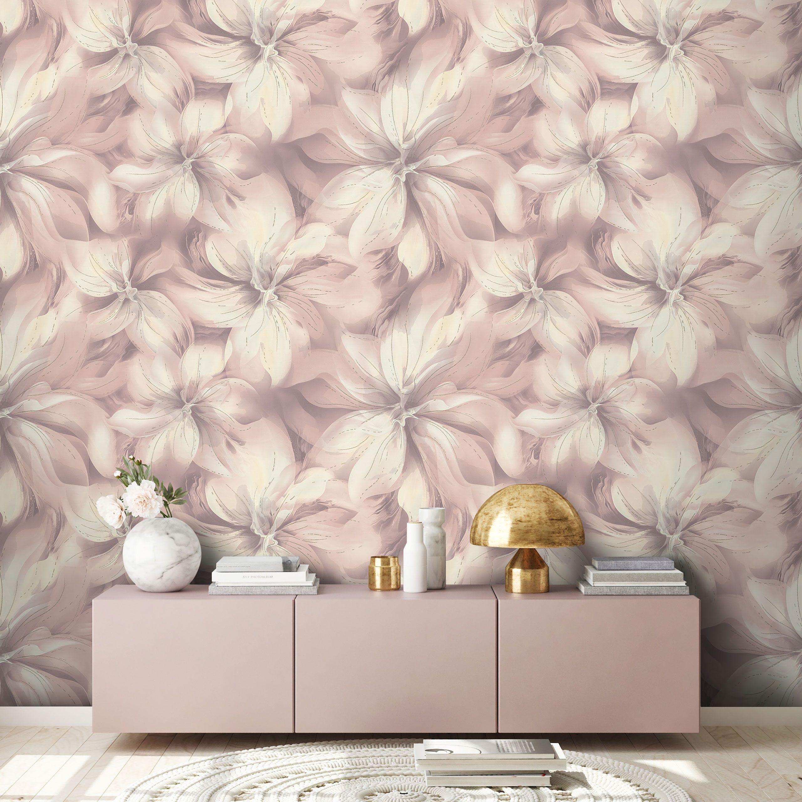 Обои Euro Decor Lilu 8082-06 сиреневые цветок крупный 1,06х10,05 м