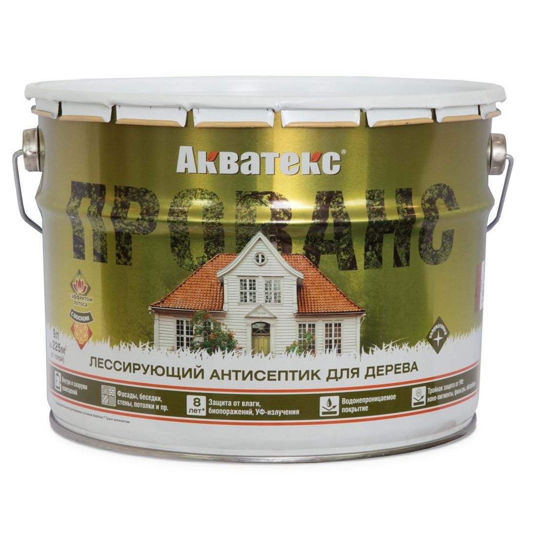 Акватекс Прованс (лессирующий антисептик) белый 9л