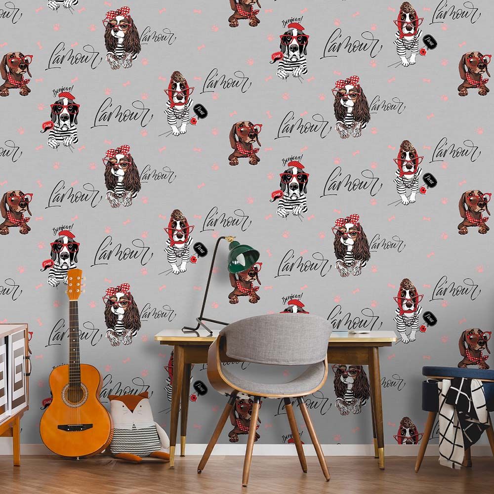 Обои 286077 Victoria Stenova 1,06х10 м Friend серо-красный