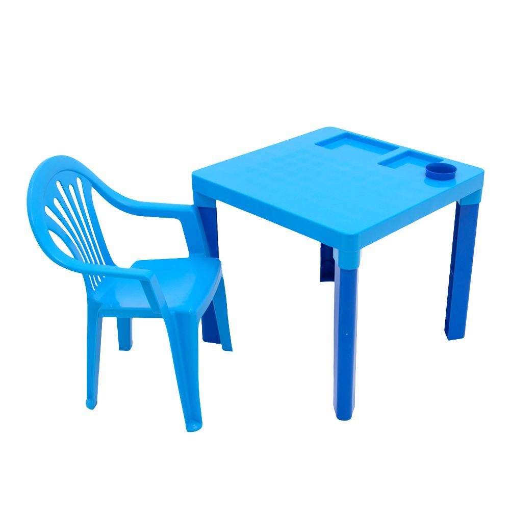 Стол детский пластиковый голубой