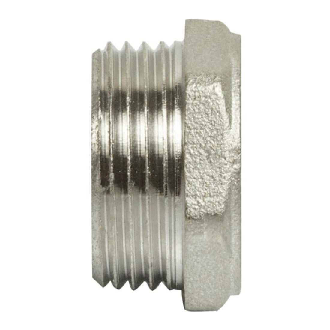 Заглушка латунь никель 1/2'' НР с контрольным отверстием