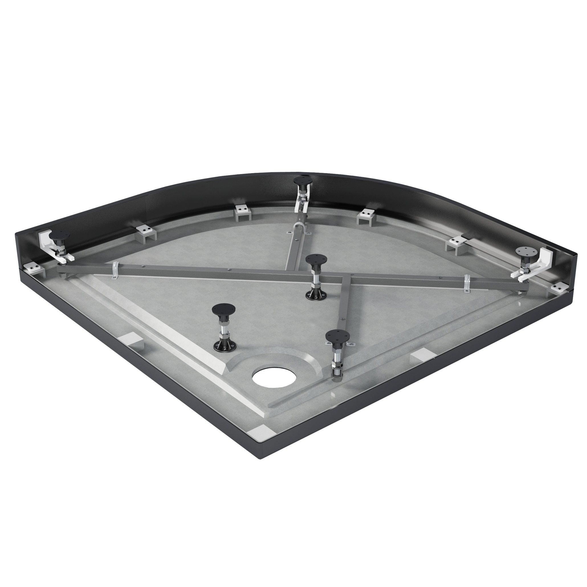 Поддон душевой акриловый City Star Black 100х100 см полукруглый низкий