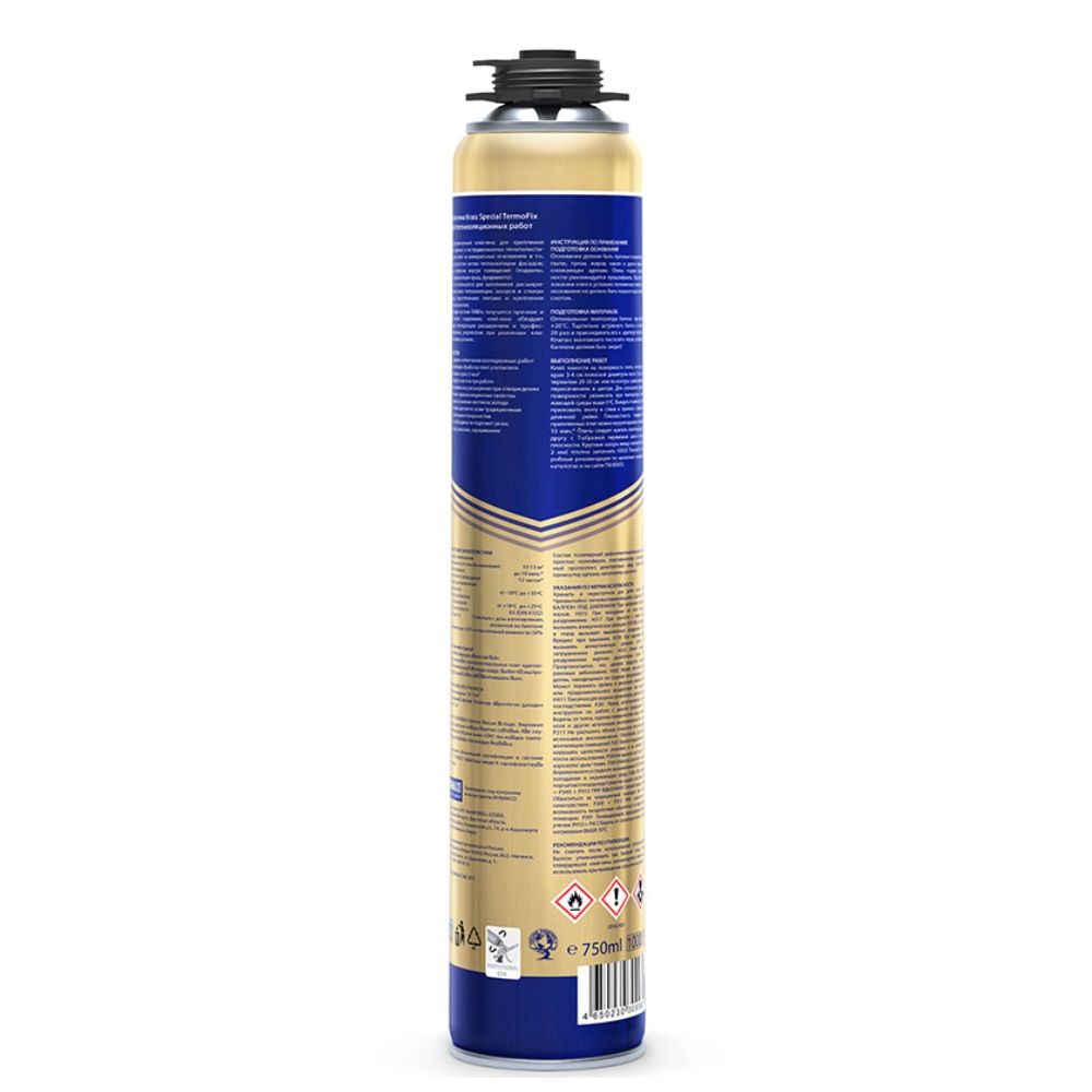 Клей-пена профессиональная KRASS Professional ThermoFix д/теплоизоляционных работ 0.75л