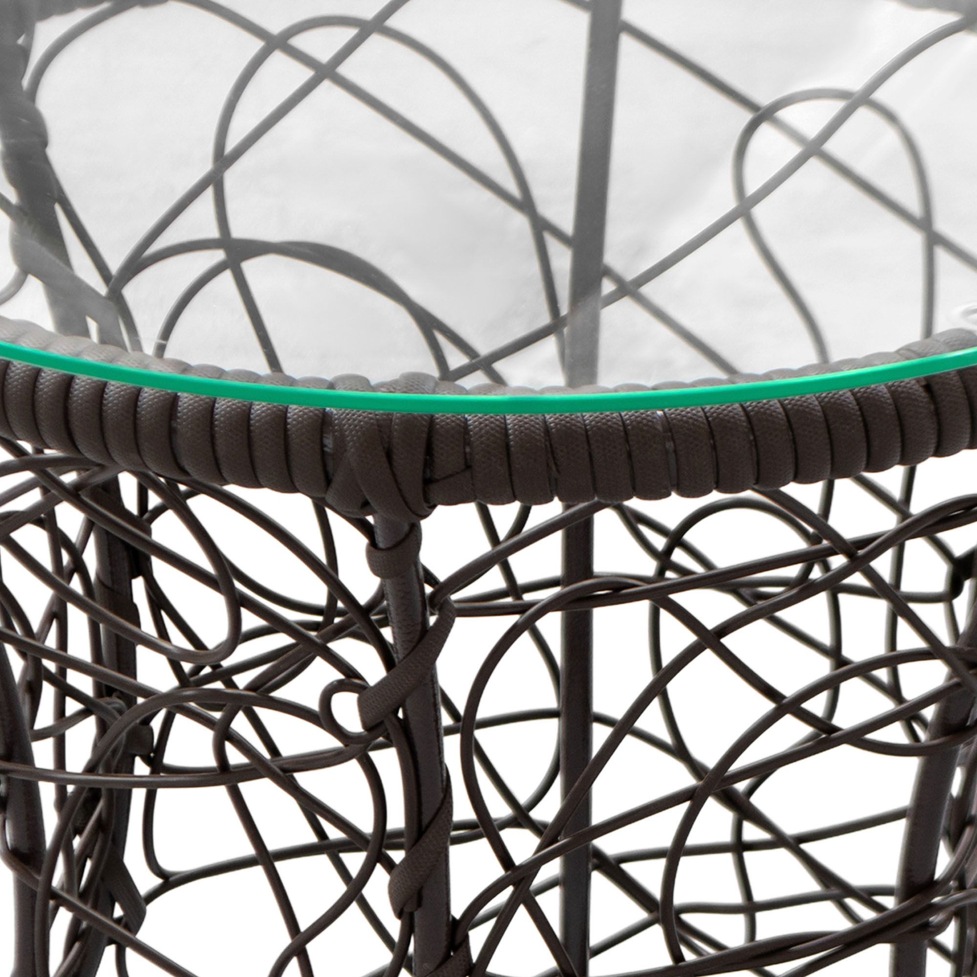 Стол Mamasan-Papasan d430 мм иск. ротанг плетение коричневое