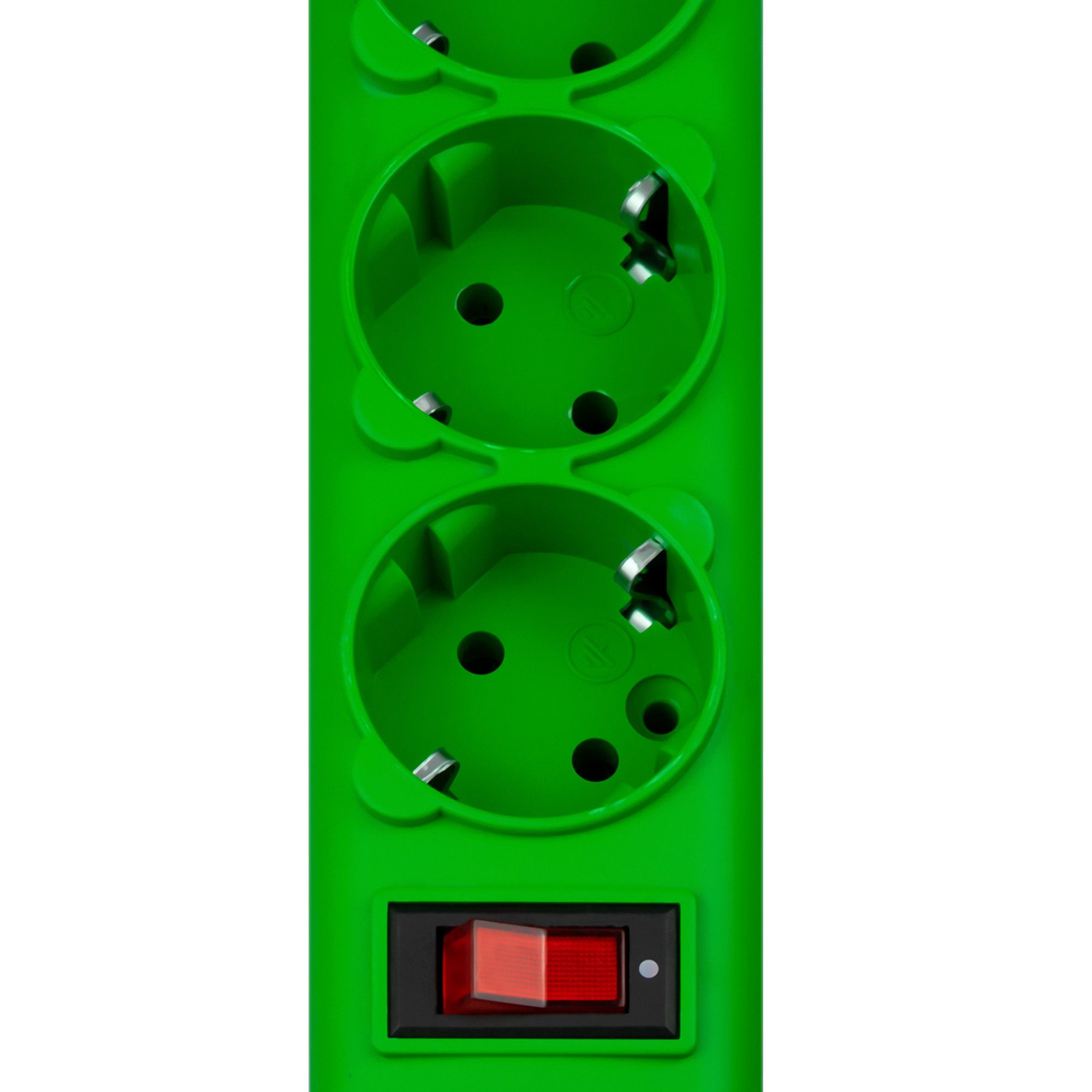 Фильтр-удлинитель Power Cube 3,0 м 5 розеток  (зеленый/желтый) 10А/2,2кВт