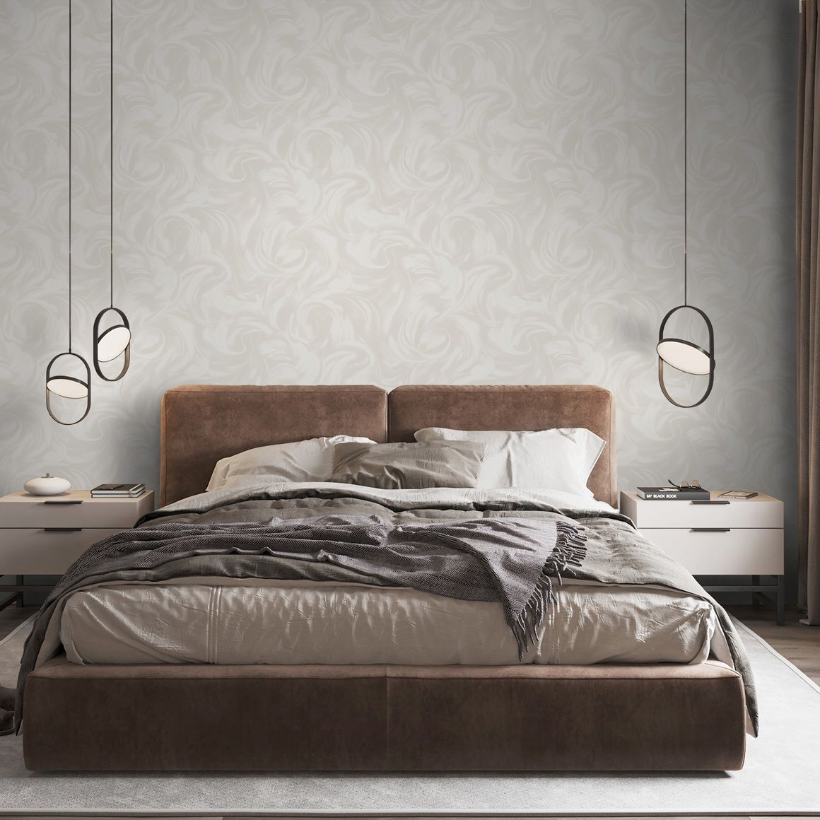 Обои AnturAGe Alba NA8891-22 бежевые абстракция 1,06х10,05 м