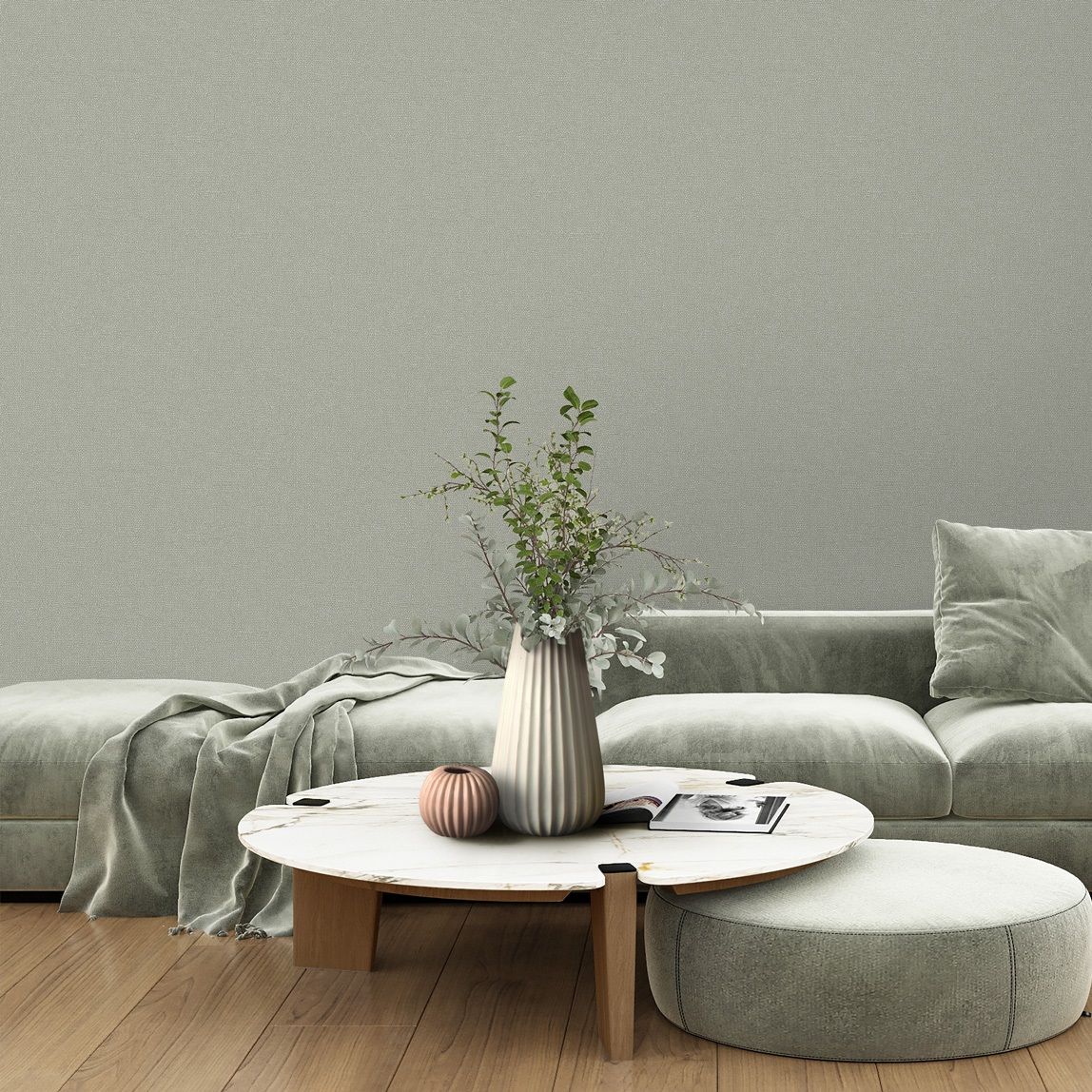 Обои WallSecret Siam 9111-15 оливковые рогожка 1,06х10,05 м