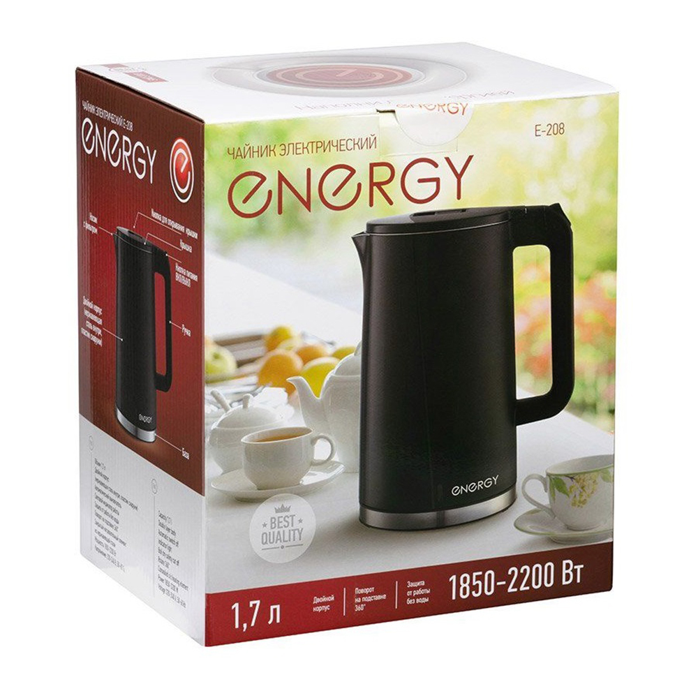 Чайник электрический Energy E-208 2200 Вт 1,7 л черный