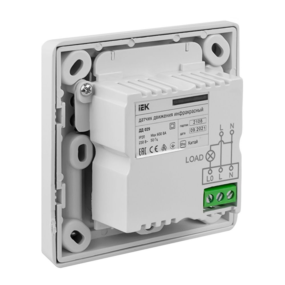 ДАТЧИК движения ДД 029 бел.макс.нагр.600Вт угол обз 140* дал. 9м IP20 ИЭК