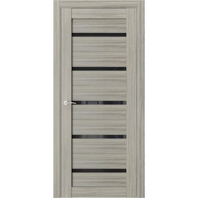 Полотно дверное ДО NIKI №55  ПВХ 600 мм дуб серый черный лакобель