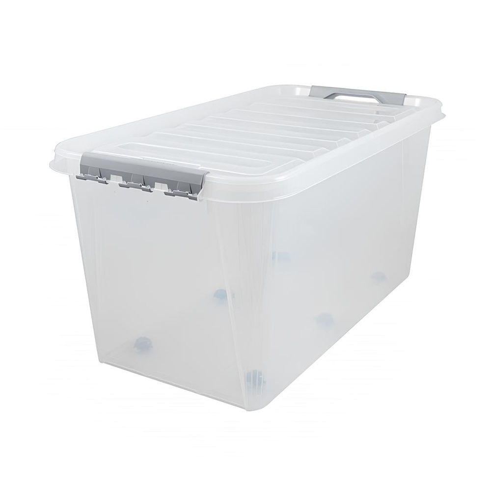 Контейнер для хранения ПБ799 72х39х37,5 см 70 л на колесах серый